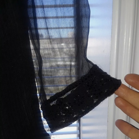 2/$25 Vintage Silk Beaded & Tassels Peasant Boho Gothic Blouse - Picture 9 of 12